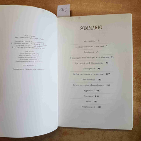 JOHN HEDGECOE - SCUOLA DI VIDEO fotografia MANUALE TECNICHE VIDEO 1993 MONDADORI