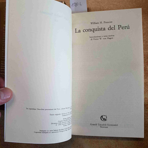 WILLIAM H. PRESCOTT LA CONQUISTA DEL MESSICO E DEL PERU' 2 VOLL. NEWTON 1992