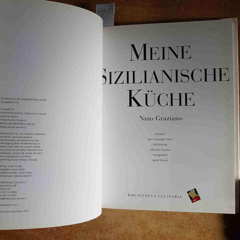 MEINE SIZILIANISCHE KUCHE - NINO GRAZIANO - RICETTE SICILIA 2003 BIBLIOTHECA