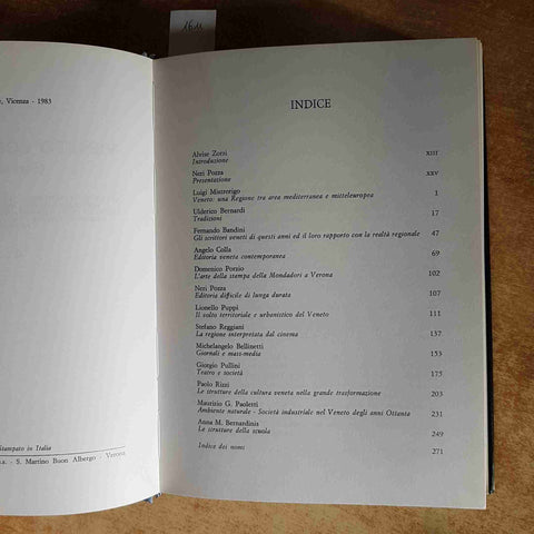 VENETO CONTEMPORANEO SOCIETA' E CULTURA - NERI POZZA SAGGI STORIA 1983