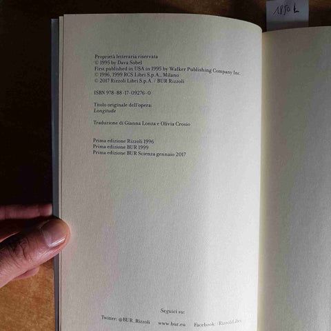 LONGITUDINE - DAVA SOBEL 2017 STORIA NAVIGAZIONE CRONOMETRO MARINO - BUR
