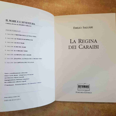 LA REGINA DEI CARAIBI - EMILIO SALGARI - IL CORSARO NERO - PORTORIA 1994