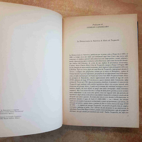 LA DEMOCRAZIA IN AMERICA - ALEXIS DE TOCQUEVILLE - RIZZOLI 1982 POLITICA USA
