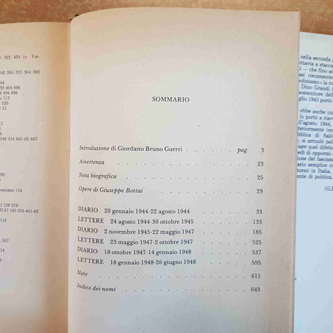 GIUSEPPE BOTTAI - DIARIO 1944-1948 RIZZOLI -BRUNO GUERRI 1°ED. MEMORIE FASCISMO