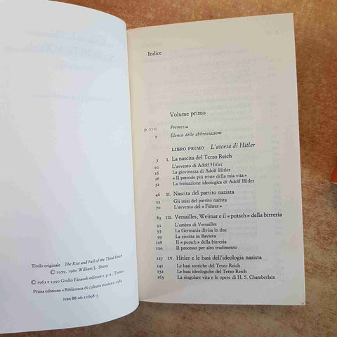 STORIA DEL TERZO REICH - 2 VOLUMI - WILLIAM SHIRER 1997 EINAUDI - NAZISMO HITLER
