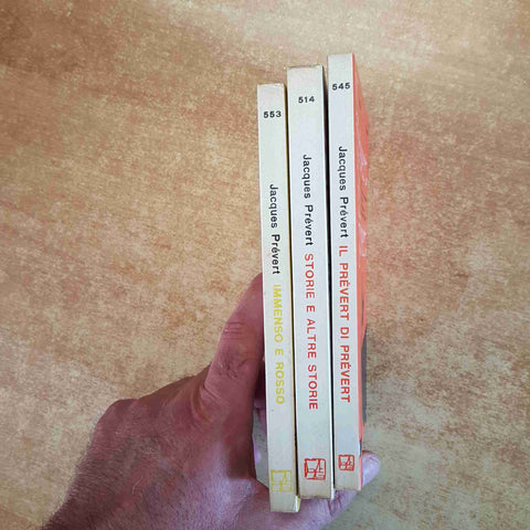 JACQUES PREVERT STORIE E ALTRE, IMMENSO E ROSSO, IL PREVERT 3 LIBRI FELTRINELLI
