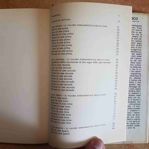 LEZIONI DI ASTROLOGIA LA NATURA DELLE CASE VOLUME 1 LONGANESI 1990 LISA MORPURGO