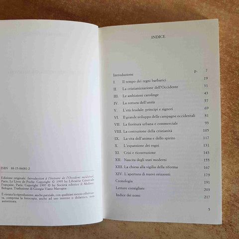 STORIA DELL'OCCIDENTE MEDIEVALE DAL V AL XV SECOLO CATHERINE VINCENT IL MULINO