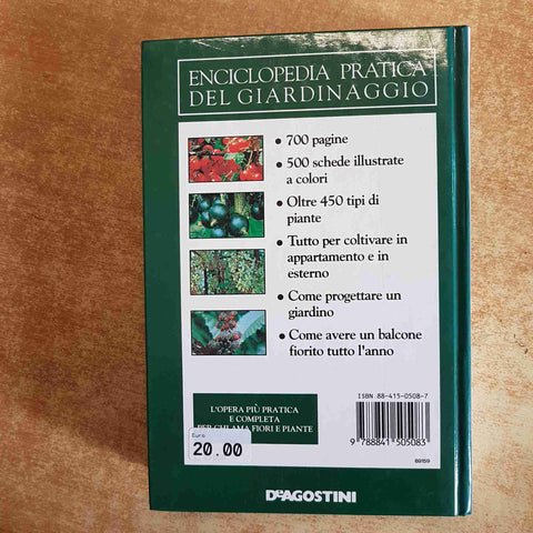ENCICLOPEDIA PRATICA DEL GIARDINAGGIO DE AGOSTINI 500 SCHEDE A COLORI 1993