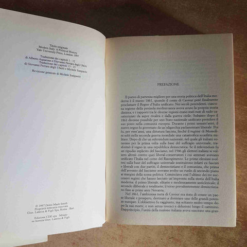 STORIA D'ITALIA DAL 1861 AL 1997 - DENIS MACK SMITH RISORGIMENTO FASCISMO - CDE