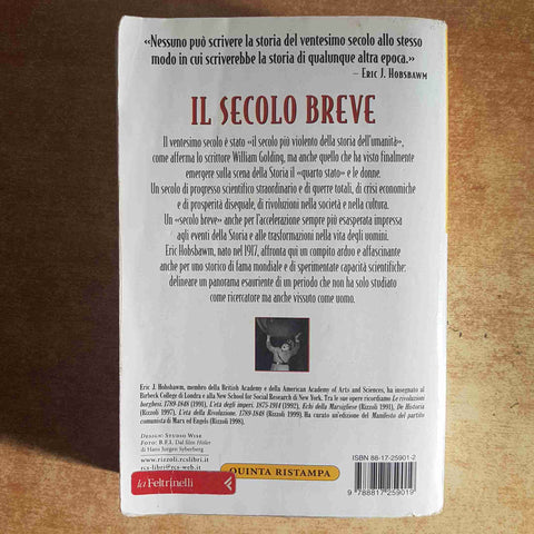 IL SECOLO BREVE 1914-1991 - ERIC J. HOBSBAWM - STORIA NOVECENTO GUERRE 2002 BUR