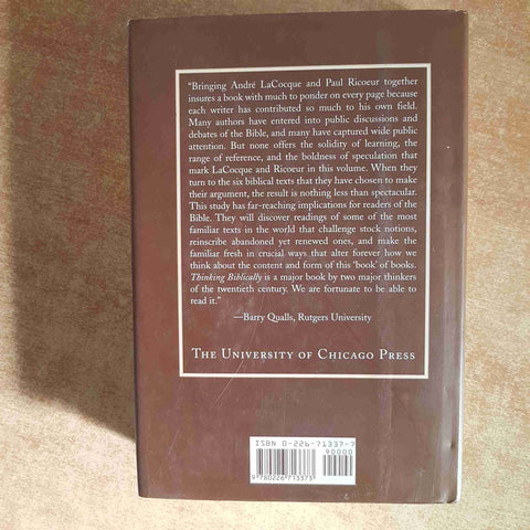 THINKING BIBLICALLY EXEGETICAL AND HERMENEUTICAL STUDIES 1998 LACOQUE RICOEUR