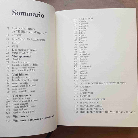 IL BICCHIERE D'ARGENTO GUIDA ILLUSTRATA A VINI BIRRE E LIQUORI 1987 DOMUS 1°ED.
