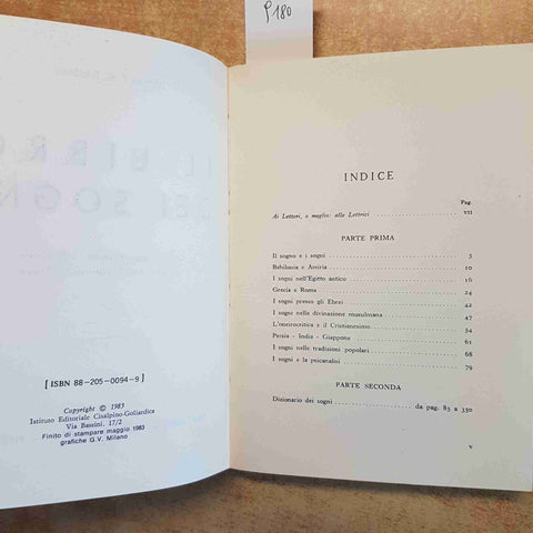 IL LIBRO DEI SOGNI - DOTTOR TIRESIAS - REPRINT HOEPLI 1983 CISALPINO GOLIARDICA