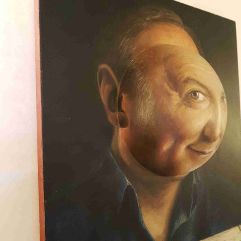 DARIO AGUZZI GERRY SCOTTI TEMPERA GRASSA SU LEGNO 30X36 CM OPERA TRIDIMENSIONALE