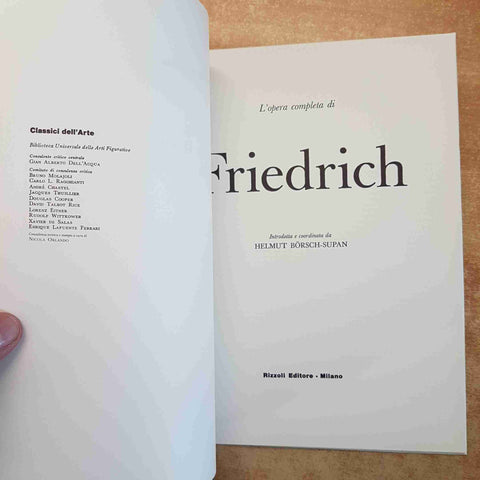L'OPERA COMPLETA DI CASPAR DAVID FRIEDRICH - HELMUT BORSCH-SUPAN 1976 RIZZOLI