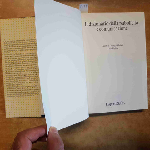 DIZIONARIO PUBBLICITA' COMUNICAZIONE MARKETING ADVERTISING COPYWRITING BRANDING