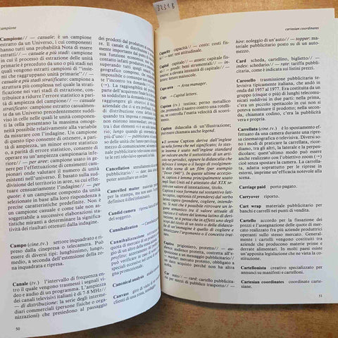 DIZIONARIO PUBBLICITA' COMUNICAZIONE MARKETING ADVERTISING COPYWRITING BRANDING