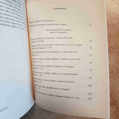 ALLE ORIGINI DELL'OCCIDENTE ANTICO TESTAMENTO MORCELLIANA 2003 RAVASI CACCIARI