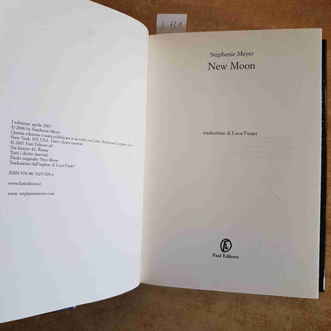 NEW MOON STEPHENIE MEYER FAZI EDITORE 2009 TWILIGHT copertina rigida