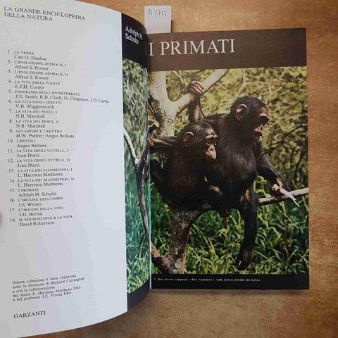 I PRIMATI - ADOLPH H. SCHULTZ - GARZANTI 1974 GRANDE ENCICLOPEDIA NATURA
