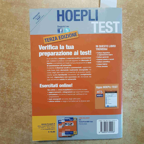 HOEPLI TEST PSICOLOGIA ESERCIZI SVOLTI COMMENTATI 3 ED. HOEPLI 2013