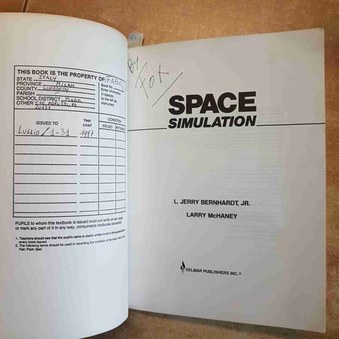 SPACE SIMULATION - BERNHARDT, MCHANEY 1992 NASA DELMAR simulazioni spaziali