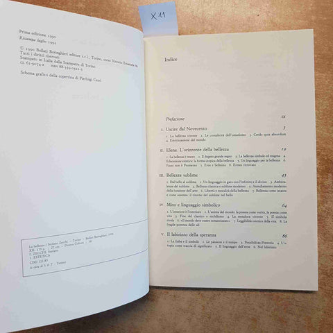 LA BELLEZZA - STEFANO ZECCHI - BOLLATI BORINGHIERI ESTETICA FILOSOFIA ARTE 1992