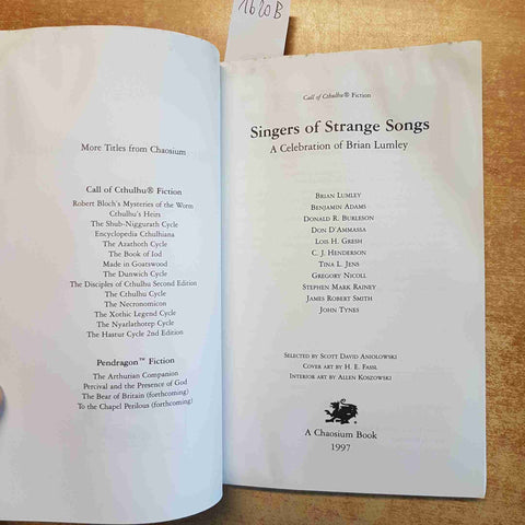 SINGERS OF STRANGE SONGS - BRIAN LUMLEY - CHAOSIUM 1997 CTHULHU HORROR 1°ED