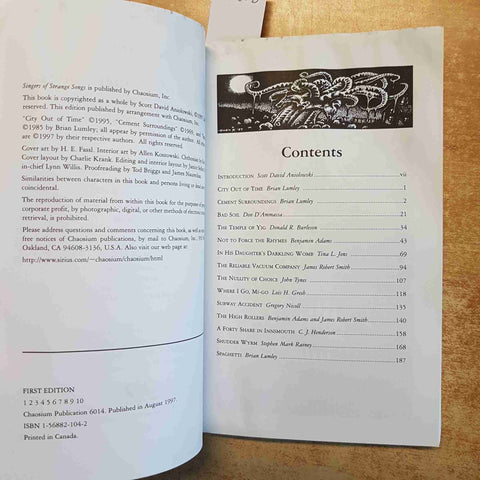 SINGERS OF STRANGE SONGS - BRIAN LUMLEY - CHAOSIUM 1997 CTHULHU HORROR 1°ED