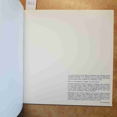 CARLO BUGADA CATALOGO MOSTRA ANTOLOGICA PITTURA CREMONA ARTE LOMBARDA 1975