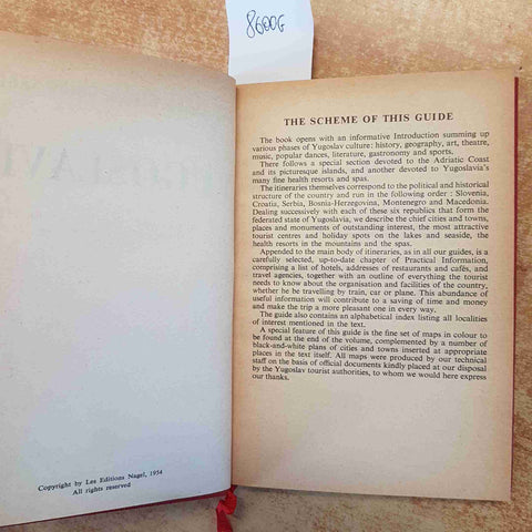 NAGEL'S YUGOSLAVIA TRAVEL GUIDE 1954 GUIDA TURISTICA JUGOSLAVIA MAPPE INGLESE