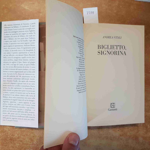 BIGLIETTO, SIGNORINA - ANDREA VITALI GARZANTI PRIMA EDIZIONE 2014 ROMANZO