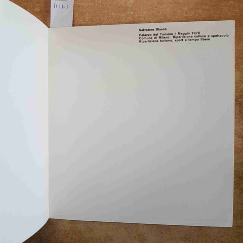 BLASCO - SALVATORE BLASCO - COMUNE DI MILANO, 1976 - CATALOGO MOSTRA