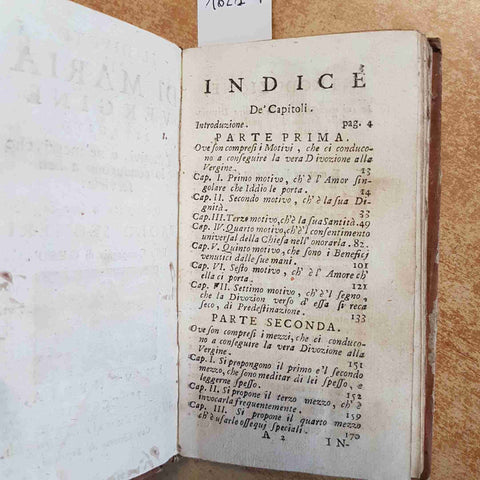 IL DIVOTO DI MARIA VERGINE ISTRUITO NE MODI PAOLO SEGNERI 1758 REMONDINI VENEZIA