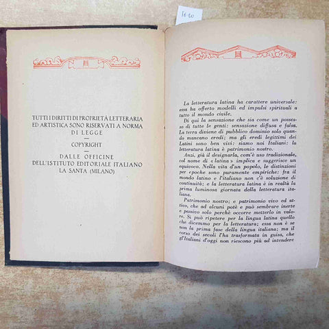 VIRGILIO - BUCOLICHE E GEORGICHE IST. EDITORIALE ITALIANO 1927 COLLEZIONE ROMANA