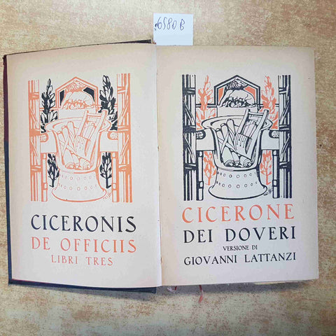 CICERONE - I DOVERI DE OFFICIIS IST. EDITORIALE ITALIANO 1928 collezione romana