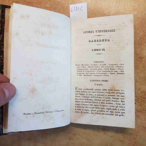 CESARE CANTU' - STORIA UNIVERSALE TOMO IX EPOCA IX 1843 POMBA islam maometto