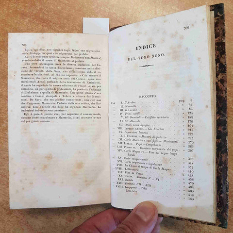 CESARE CANTU' - STORIA UNIVERSALE TOMO IX EPOCA IX 1843 POMBA islam maometto