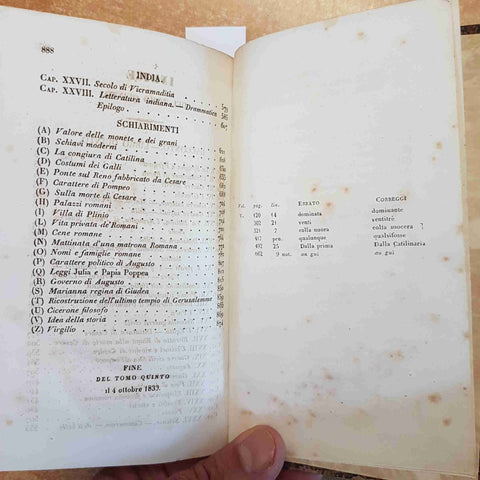 CESARE CANTU' - STORIA UNIVERSALE TOMO V EPOCA V 1845 POMBA repubblica romana