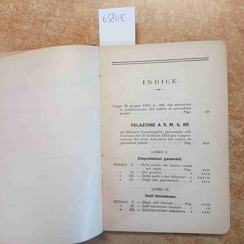 CODICE DI PROCEDURA PENALE 1913 VITTORIO EMANUELE III UTET TORINO
