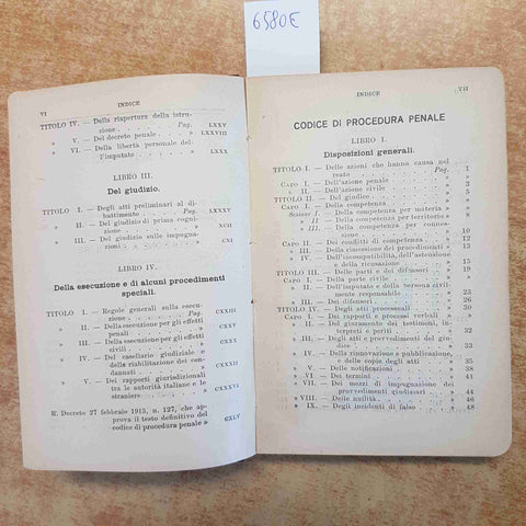 CODICE DI PROCEDURA PENALE 1913 VITTORIO EMANUELE III UTET TORINO