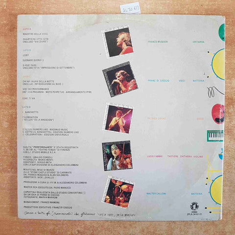 PFM PERFORMANCE Premiata Forneria Marconi DOPPIO LP 33 GIRI LIVE NUMERO UNO 1982