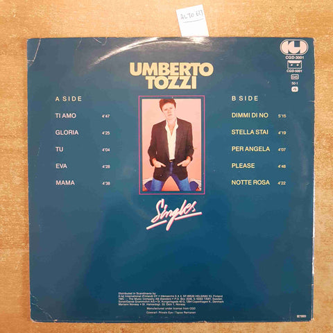 UMBERTO TOZZI - SINGLES LP 33 GIRI CGD 1983 ALBUM VINILE VINYL gloria ti amo EVA