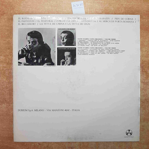 NANNI SVAMPA CANTA BRASSENS VOLUME SECONDO LP 33 GIRI DURIUM 1971 VINILE VINYL
