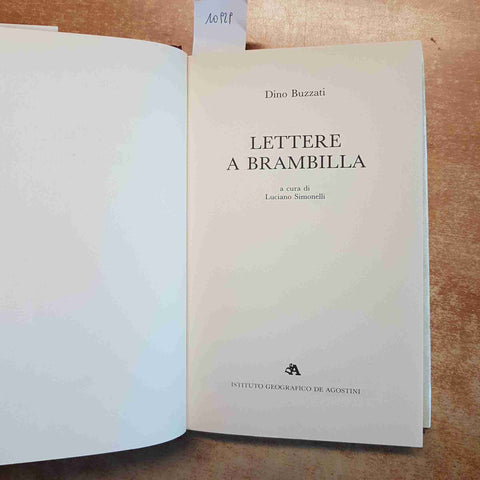 DINO BUZZATI - LETTERE A BRAMBILLA - DE AGOSTINI 1985 ILLUSTRATO