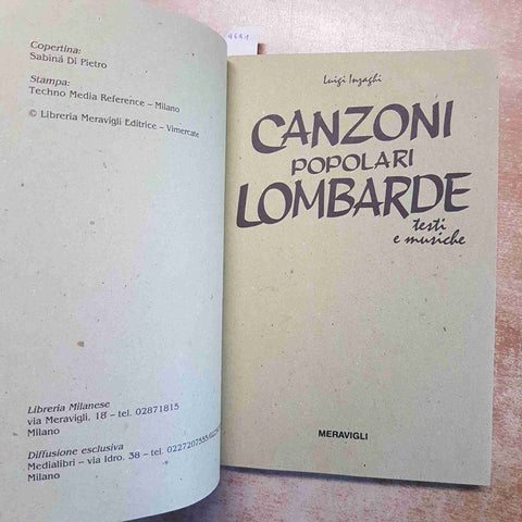 LUIGI INZAGHI - CANZONI POPOLARI LOMBARDE TESTI E MUSICHE 1999 MERAVIGLI