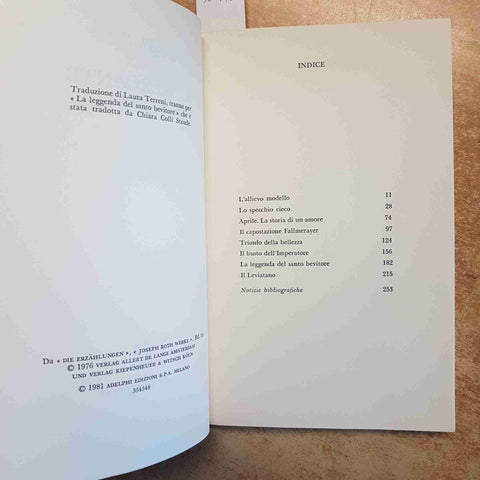 JOSEPH ROTH - IL MERCANTE DI CORALLI - 1981 ADELPHI BIBLIOTECA - RACCONTI