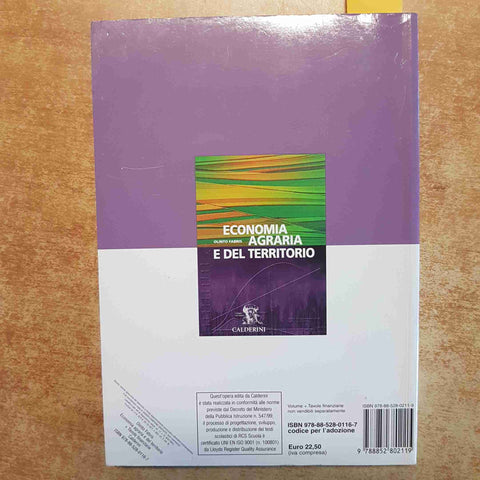 FABRIS - ECONOMIA AGRARIA E DEL TERRITORIO - CALDERINI 2011 ECONOMIA ESTIMO