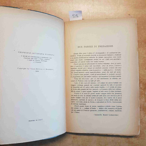 LE TRUPPE ITALIANE IN FRANCIA MARIO 1929 armata LETAIF - CARACCIOLO - MONDADORI